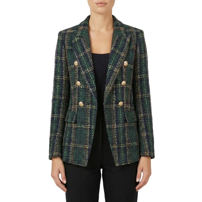 Blazer Mujer con Botones Decorativos Cierre Cruzado Elegante