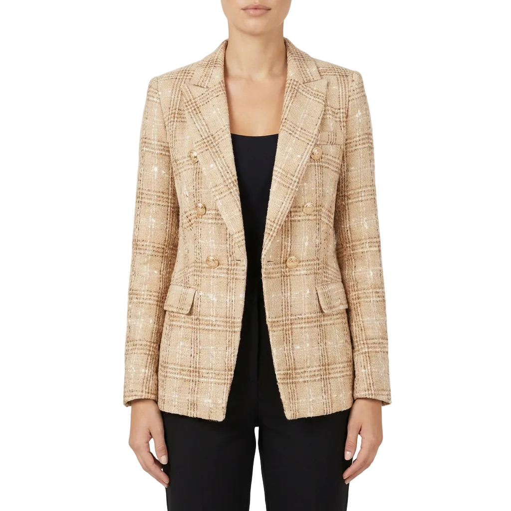 Blazer Mujer con Botones Decorativos Cierre Cruzado Elegante