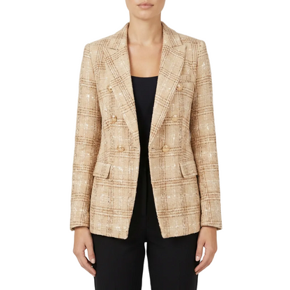 Blazer Mujer con Botones Decorativos Cierre Cruzado Elegante