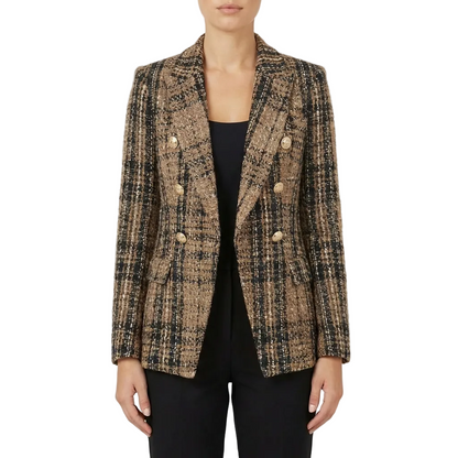 Blazer Mujer con Botones Decorativos Cierre Cruzado Elegante