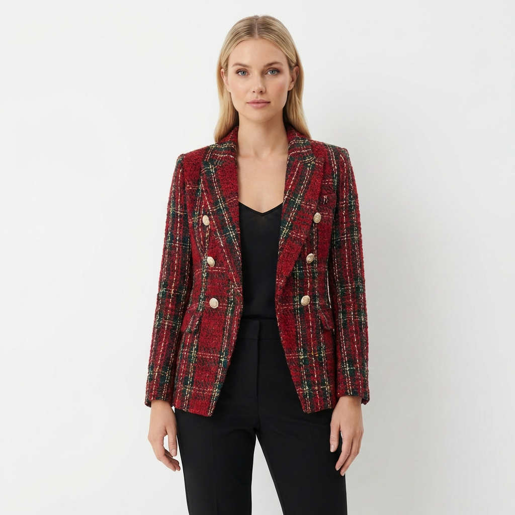 Blazer Mujer con Botones Decorativos Cierre Cruzado Elegante - Mavetta