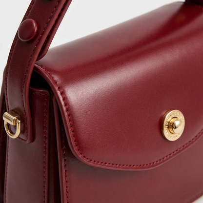 Bolso de Mano Mujer Piel Charol Broche Retro
