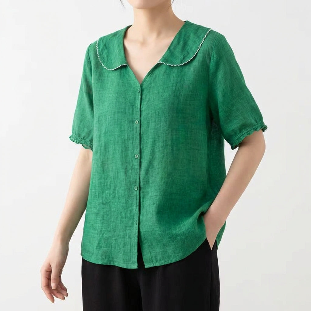 Blusa Mujer Cuello Bebé Manga Corta