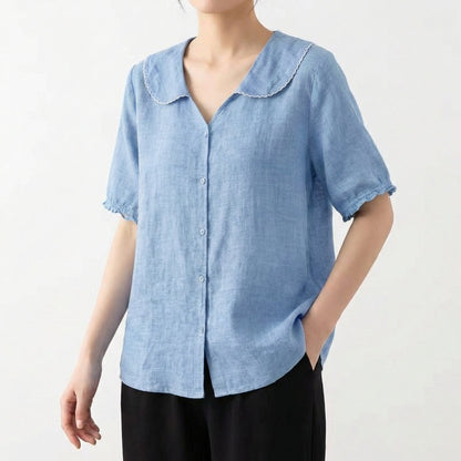 Blusa Mujer Cuello Bebé Manga Corta