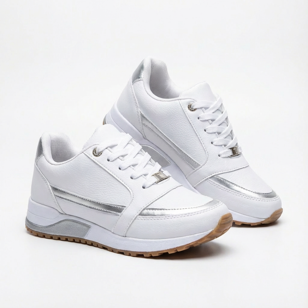 Zapatillas Mujer Deportivo Cuña Suela Elevada Cordones