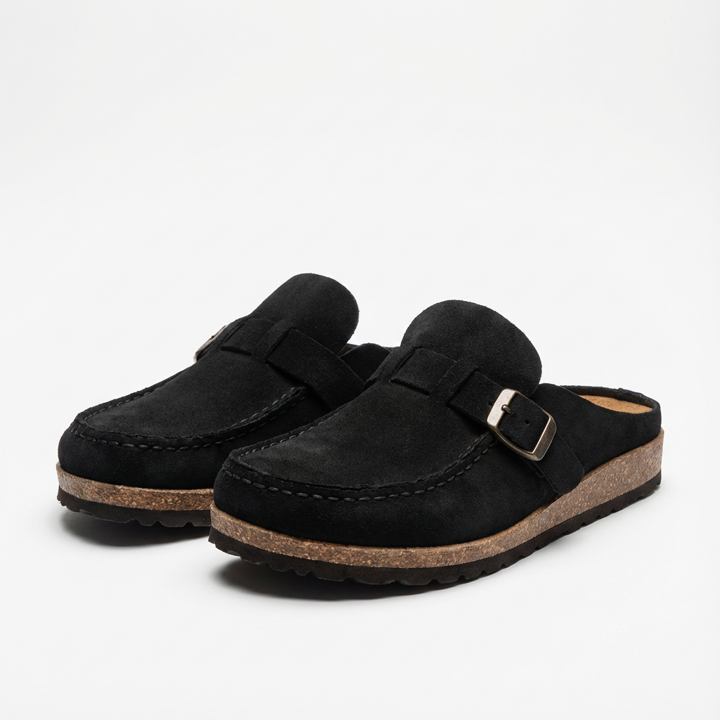 Zuecos Mule Mujer Hebilla Ajustable Costuras Decorativas Retro - Mavetta
