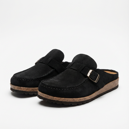 Zuecos Mule Mujer Hebilla Ajustable Costuras Decorativas Retro - Mavetta