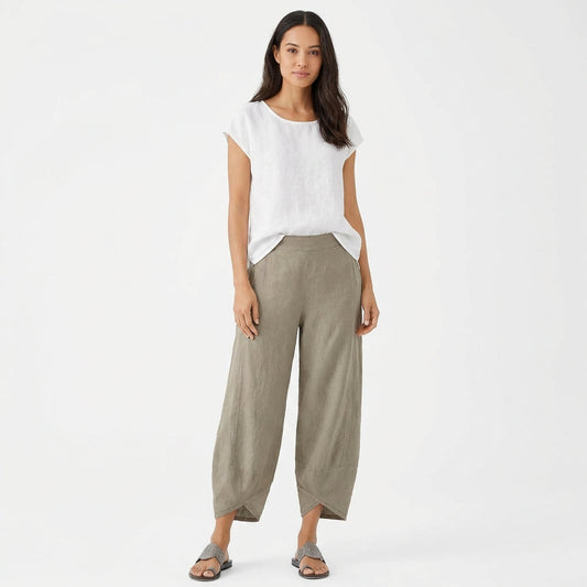 Pantalón Culotte Mujer Corte Holgado Bajo Asimétrico Casual - Mavetta