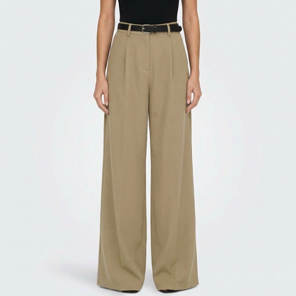 Pantalón Vestir Mujer Talle Alto Pernera Ancha Elegante
