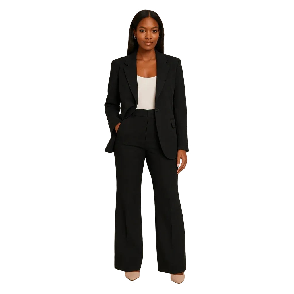 Traje Dos Piezas Mujer Pantalón Pernera Ancha Blazer Elegante - Mavetta