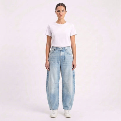 Vaqueros Mujer Pernera Curva Costuras Decorativas Modernos