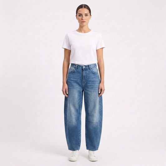 Vaqueros Mujer Pernera Curva Costuras Decorativas Modernos - Mavetta