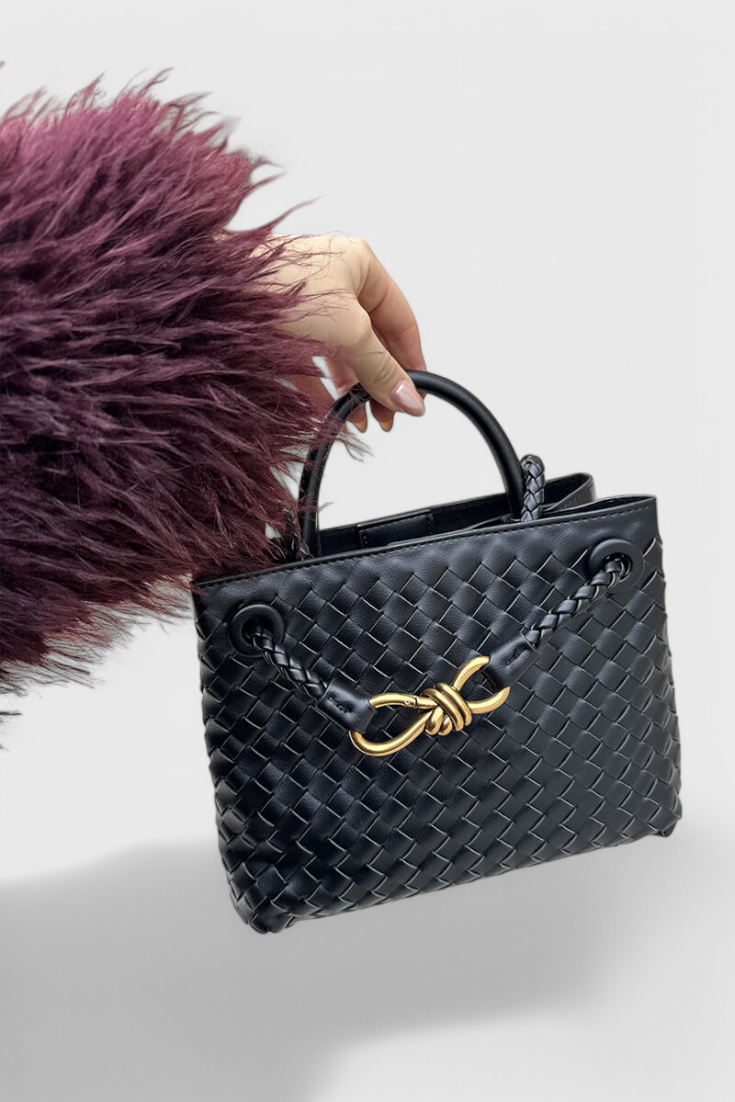 Bolso mujer de cuero vegano tejido grande moderno