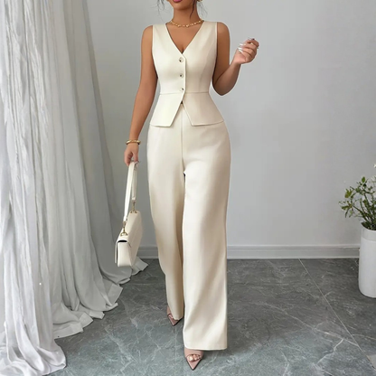 Conjunto Mujer Pierna Ancha Sin Mangas Primavera - Mavetta