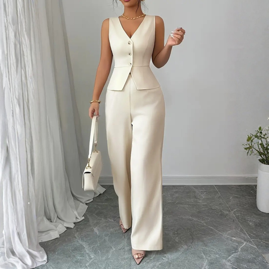 Conjunto Mujer Pierna Ancha Sin Mangas Primavera - Mavetta