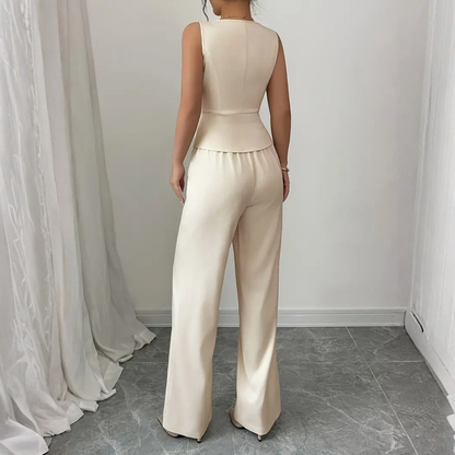 Conjunto Mujer Pierna Ancha Sin Mangas Primavera