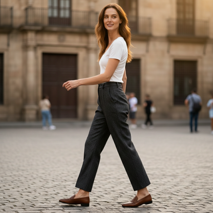 Pantalones Vestir Mujer Corte Recto Clásico