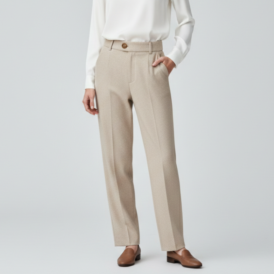 Pantalones Vestir Mujer Corte Recto Clásico