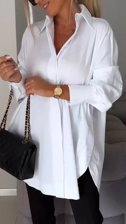 Camisa Mujer Algodón Extragrande Ajuste Cómodo