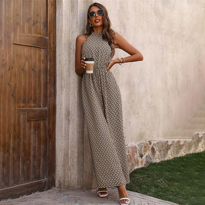 Mono Mujer Sin Mangas Estampado Elegante Ajuste Moderno