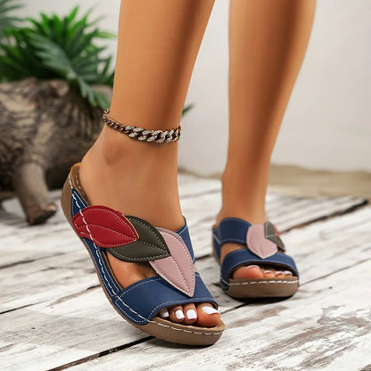 Sandalias Mujer Confortables Detalle de Hojas