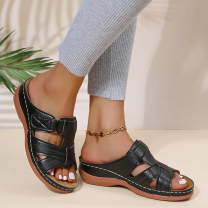 Sandalias Mujer de Piel Puntera Abierta - Mavetta