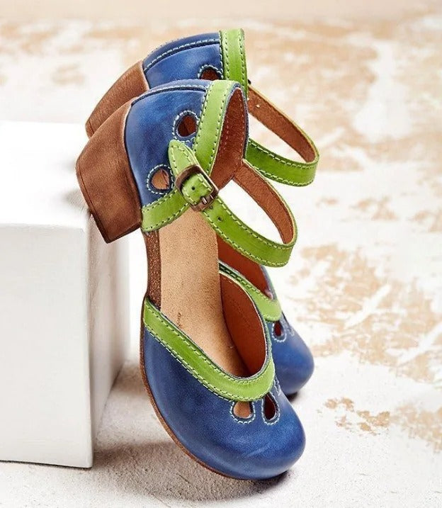 Sandalias Tacón Bloque Mujer Comodas Elegantes