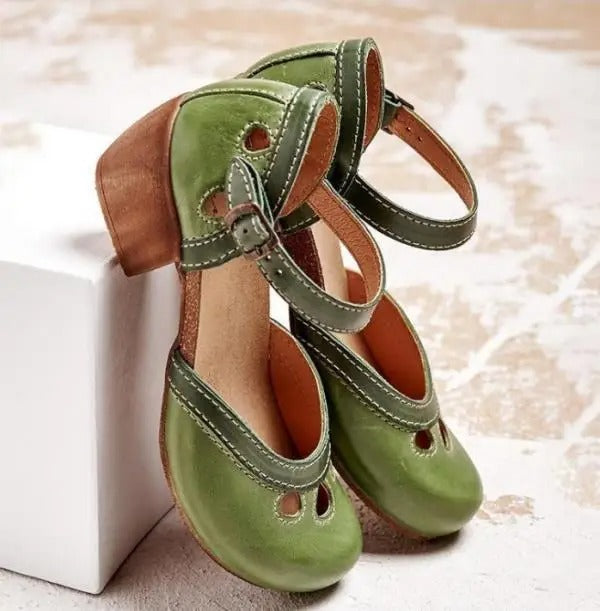 Sandalias Tacón Bloque Mujer Comodas Elegantes