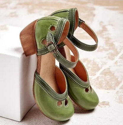 Sandalias Tacón Bloque Mujer Comodas Elegantes