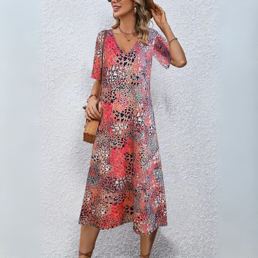 Vestido Midi Mujer Largo Fluido Elegante Casual