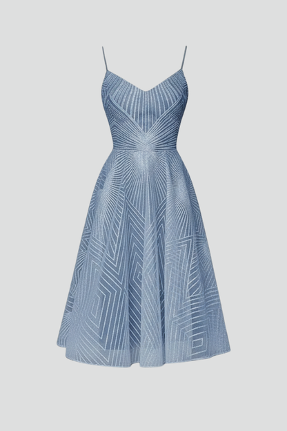 Vestido Midi Mujer Acampanado Corte Elegante