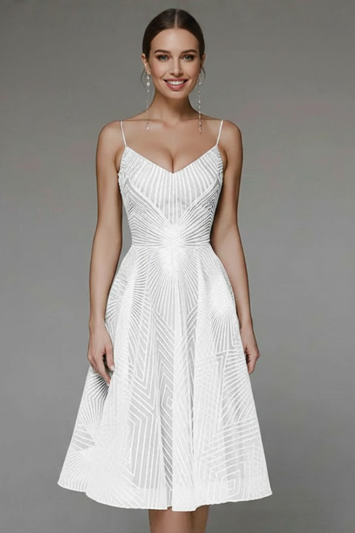 Vestido Midi Mujer Acampanado Corte Elegante