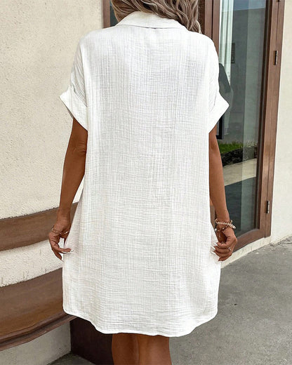 Vestido Midi Mujer Casual Oversize Botones Verano