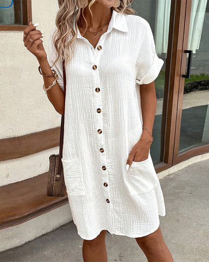 Vestido Midi Mujer Casual Oversize Botones Verano