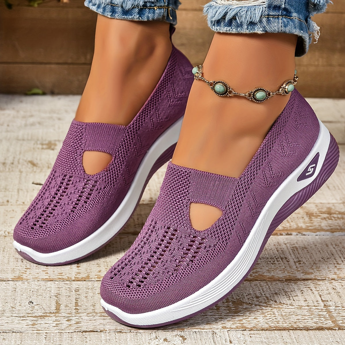 Zapatillas Slip-On Mujer con Tacón Cuña Comodas - Mavetta