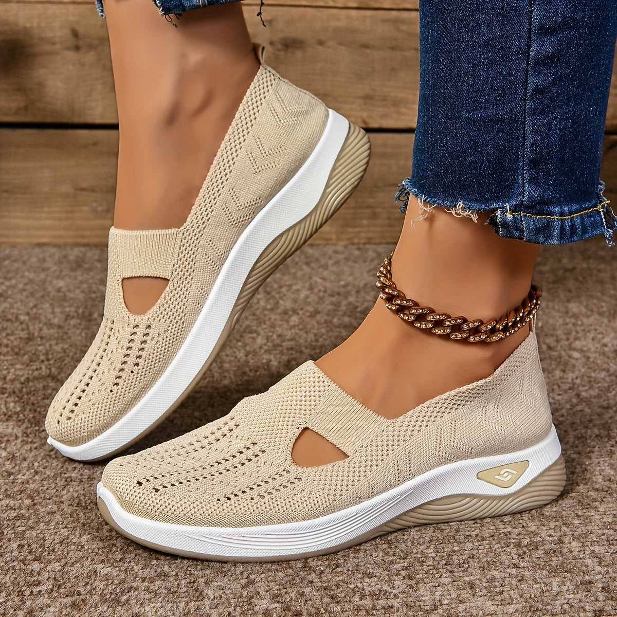 Zapatillas Slip-On Mujer con Tacón Cuña Comodas