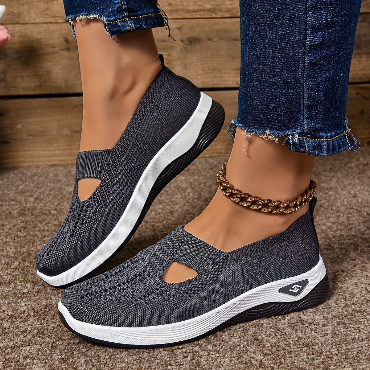 Zapatillas Slip-On Mujer con Tacón Cuña Comodas