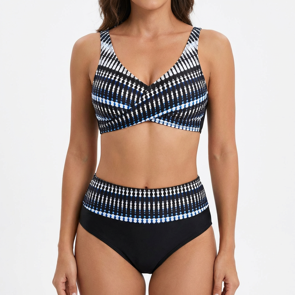 Bikini Mujer Cruzado Braguita Talle Alto Moderno