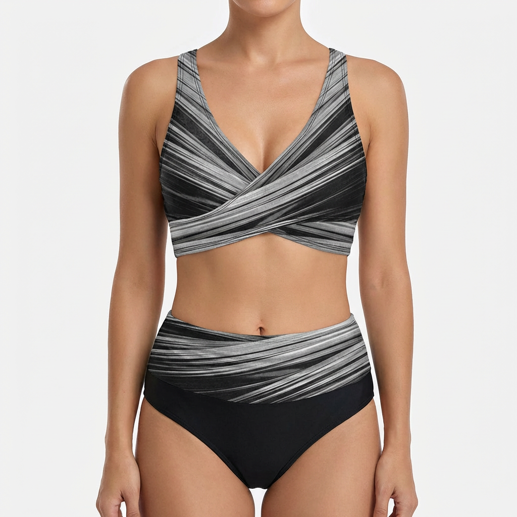 Bikini Mujer Cruzado Braguita Talle Alto Moderno