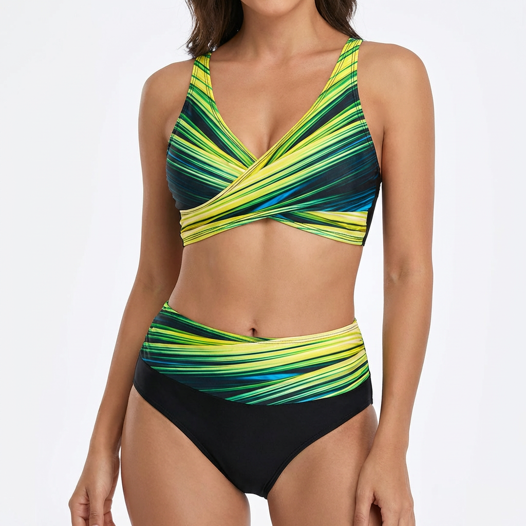 Bikini Mujer Cruzado Braguita Talle Alto Moderno