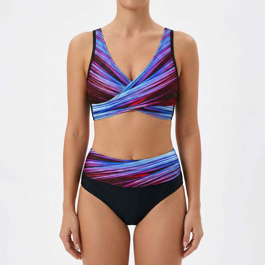 Bikini Mujer Cruzado Braguita Talle Alto Moderno
