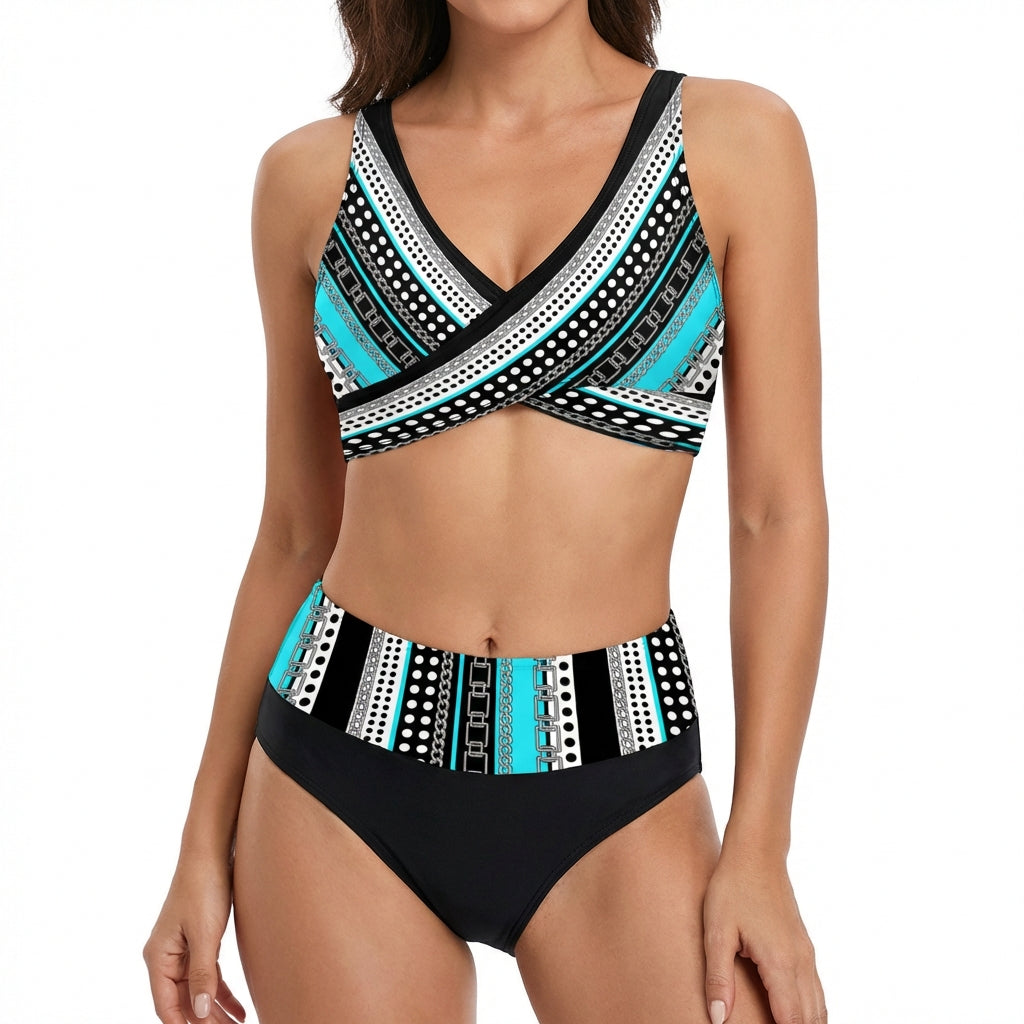 Bikini Mujer Cruzado Braguita Talle Alto Moderno - Mavetta