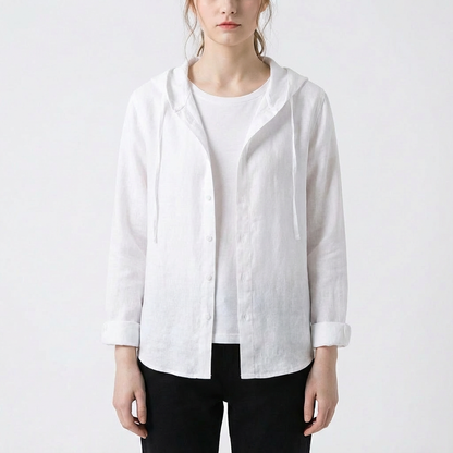 Camisa Mujer Algodón Capucha Corte Oversize Casual