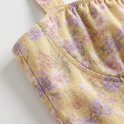 Vestido Midi Mujer con Tirantes Finos Estampado Floral