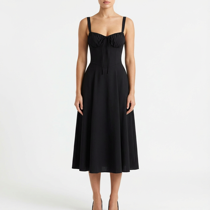 Vestido Midi Mujer con Tirantes Finos Estampado Floral