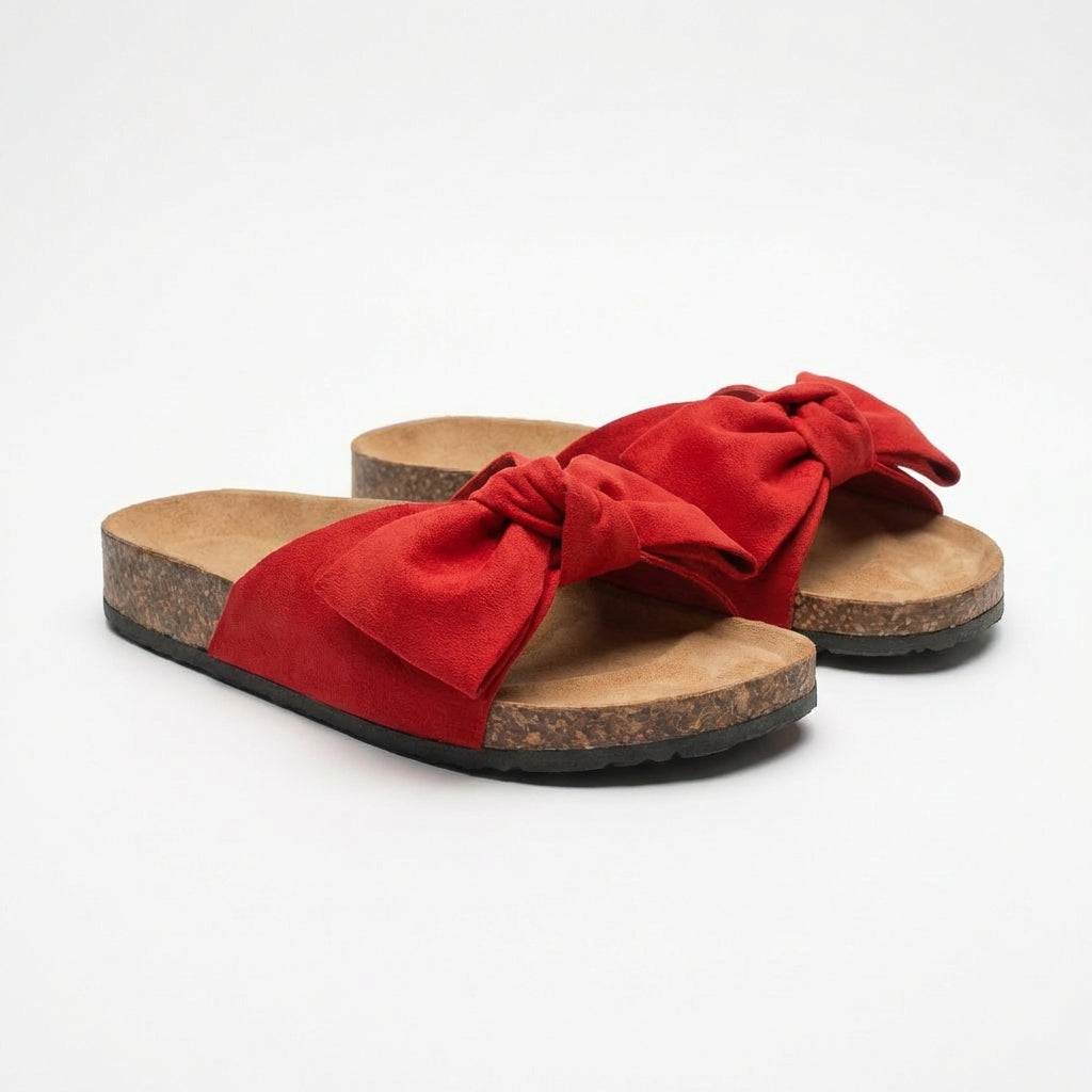 Sandalias Mujer con Lazo Decorativo Suela Plana Veraniegas