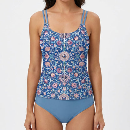Tankini Mujer Estampado Mandala Tirantes Dobles Bohemio