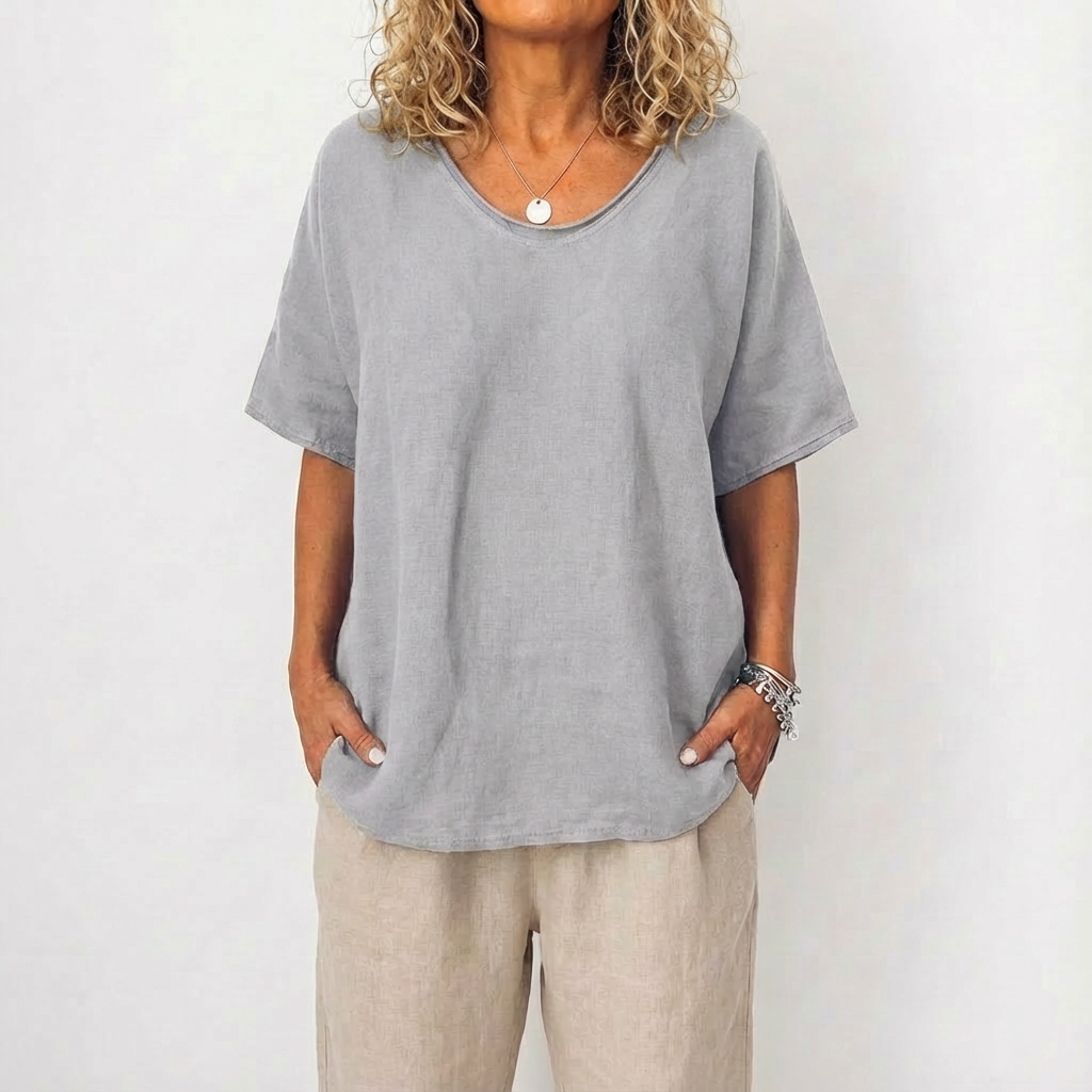 Túnica Mujer Cuello Redondo Corte Amplio Casual
