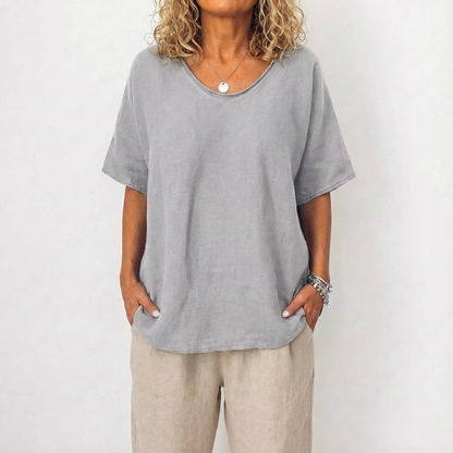 Túnica Mujer Cuello Redondo Corte Amplio Casual