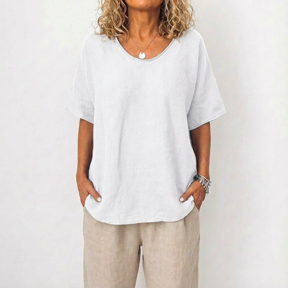 Túnica Mujer Cuello Redondo Corte Amplio Casual